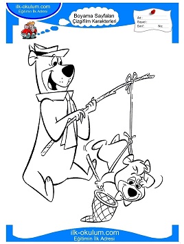 Çocuklar İçin Ayı Yogi Boyama Sayfaları 